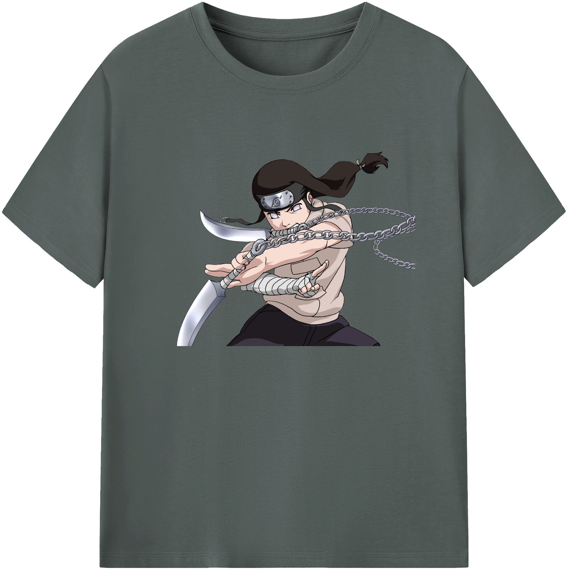 （画像用） NARUTO -ナルト- 日向ネジ Hyūga Neji 綿100％ メンズ半袖Tシャツ｜肌触りやわらか＆通気性